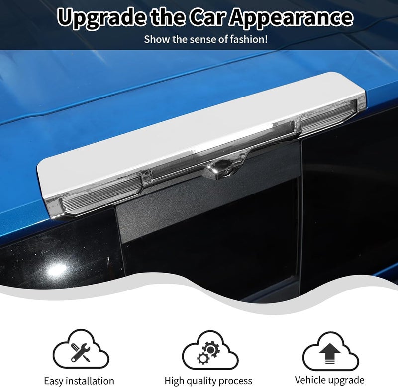 HTHE High Mount Brake Light Cover Trim Compatible with Chevrolet Silverado 2022 2023 2024 2025 Exterior Accessory ABS 3ps(Bright Color) - Image 2